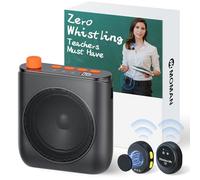Moman Amplificatore vocale con 2 microfoni lavalier wireless, altoparlante portatile e microfono, sistema PA con microfono wireless per insegnanti, aule, yoga, guida turistica, riunioni