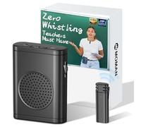 Moman Amplificatore vocale con microfono lavalier wireless, altoparlante portatile a bassa latenza a fischio, sistema PA personale per insegnanti, aule, yoga, guida