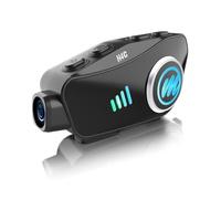 Moman Casco Moto Auricolare con Fotocamera, H4C con 【Camera 1080P】 Grandangolo 120° Riprese a 360° HiFi Stereo Cuffie per Caschi da Moto per Persona Singola con Scheda 32G Vocale AI Impermeabile IPX6