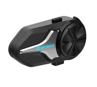 Moman CPX Mesh Interfono Moto - 24 Persone Due Modalità, Auricolare Casco Moto 2000M Sistema di Comunicazione, Audio Multitasking BT 5.4 Quad Riduzione del Rumore AI Hi-Fi Stereo/Impermeabile,Singolo