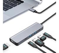 Moman Hub USB C, Adattatore Multiporta USB 5 in 1 con 100W PD, 4K@30Hz HDMI, 5Gbps USB 3.0, USB 2.0, USB C, Docking Station USB per Mouse, Tastiera, U Disk, Unità Flash, Cellulare