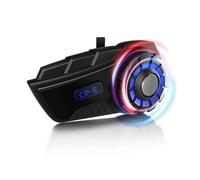 Moman Interfono Moto, CP-E Auricolare Casco Moto 6 Motociclisti 2000M Sistema di Comunicazione Connettività Universale con Cancellazione del Rumore Condivisione Musica Radio FM Impermeabile, Singolo