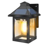 Moman Lampada da parete a energia solare per esterni, stile vintage, luce di sicurezza con sensore di movimento, 3 modalità, lanterna a energia solare, impermeabile IP65, per giardino, cortile, patio