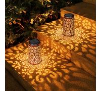 Moman Lanterna Solare da Esterno, Lanterne da Esterno Metallo Appendibile con Luce Fredda/Calda IP55 Lanterne Solari da Esterno per Giardino (Retro), Lanterna-Solare-Giardino-Esterno-Lanterne