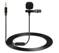 Moman Lavalier - Microfono a clip on omnidirezionale, 3,5 mm, TRS, 2,5 m, per fotocamera DSLR, PC, laptop, GoPro per YouTube Interview V01CP