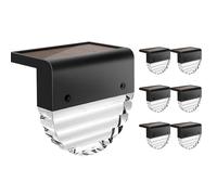 Moman Luce Solare Esterno, 6 Pezzi Luci Solari per Giardino con Luce Bianca Calda e RGB Lampade Solari da IP55 Impermeabile per Scale Patio Recinto(Ondulato), Luce-Solare-Giardino-Esterno-Luci