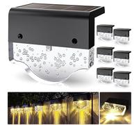 Moman Luce Solare LED Esterno, 6 Pcs Luci Solari con Luce Bianca Calda 2 Modalità IP55 Impermeabile Lampade Solari a LED da Esterno per Recinto Patio Scale (YuanBao), Luci-Solari-LED-Giardino-Luce