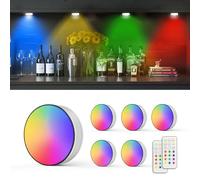 Moman Luci LED Armadio 6 Pezzi, 13 Colori RGB Sottopensile con Telecomando, Dimmerabile, a Batterie, Timer, Illuminazione Cucina, Camera, Scale, Vetrina (T047)