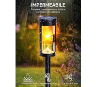 Moman Luci Solari da Giardino, 4 Pcs Lampade da Giardino Potenti con Forma