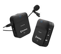Moman Microfono Lavalier Wireless C1, 2.4GHz Microphone Professionale Senza Fili 70M 8 Hour per Smartphone DSLR Reflex Videocamera Laptop, Microfono-Lavalier-Wireless-Professionale-Fotocamera