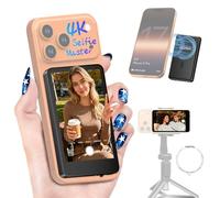 Moman Monitor per selfie da 3,97" per iPhone e Android, schermo magnetico per iPhone 17, fotocamera posteriore selfie senza fili, 50 m, per Vlog TikTok Live Stream, colore nero