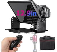 Moman MT12 Teleprompter 12.9 Pollici, Prompter Portatile con Telecomando APP e Controllo Remoto, Compatibile con iPad, iPhone, Tablet, Smartphone, Fotocamera DSLR (Supporto Metallico Regolabile)