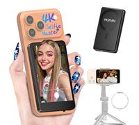 Moman Selfie Monitor Schermo 4K/1080p per Serie iPhone 17 e Android, Monitor Magnetico Wireless 50m Fotocamera Posteriore per Selfie Vlog TikTok Live Streaming - Nero