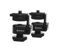 Moman Testa a sfera Cold Shoe Mount 1/4" mini adattatore BH02 con filettatura da 1/4"-20 per fotocamera microfono LED monitor luce video, confezione da 2