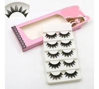 Momangel 5 paia lungo spesso ciglia finte Multipack ciglia falso naturale fatto a mano per Daily Dating party