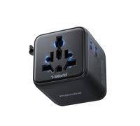 MOMAX Adattatore Universale da Viaggio 45 W, Presa Universale da Viaggio con 3 USB-C e 2 USB-A e 2 AC, 7-in-1 Adattatore da Viaggio Italia Inghilterra Germania America Australia e 224+ Paese