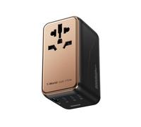 MOMAX Adattatore Universale da Viaggio, Adattatore Universale GaN da 170 W, 2 Adattatori di Alimentazione USB-C 2 USB-A per USA, Regno Unito, la Maggior Parte dei Paesi Europei ecc. (tipo C/A/G/I)