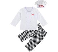 MOMBEBE COSLAND Abiti Chef Bambino Vestiti Cuoco Bambini Bianco 12-18 Mesi