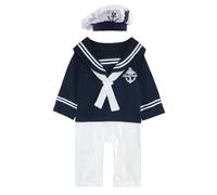 MOMBEBE COSLAND Completo da Marinaio per Bambino con Cappello, Blu Navy, 3-6 Mesi