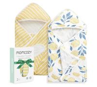 momcozy Asciugamano da bagno con cappuccio, confezione da 2 pezzi, con cappuccio e spugna di cotone, misura grande, 90 x 90 cm, per ragazzi/ragazze, dai neonati ai bambini, foglie di limone