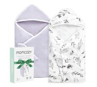momcozy Asciugamano da bagno con cappuccio, confezione da 2 pezzi, con cappuccio e spugna di cotone, misura grande, 90 x 90 cm, per ragazzi/ragazze, dai neonati ai bambini, fogli colorati