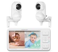 momcozy Babyphone con 2 telecamere, 5,5 pollici 1080P FHD Video Babyphone con 2 telecamere