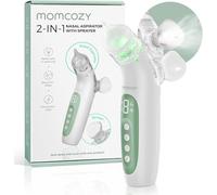 Momcozy Aspiratore nasale per bambini, innovativo aspiratore elettrico 2 in 1 per naso con spray, ventosa per naso da 65 kPa con 4 livelli di aspirazione regolabili, pulitore elettrico portatile del