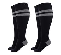 Momcozy Calze a Compressione Graduata Donna per Polpacci Larghi, 15-20mmHg, Supporto Ginocchio per Gravidanza, Infermiere, Viaggio e Volo,Set da 2 Paia