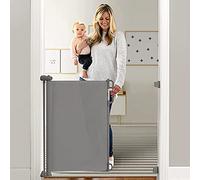 Momcozy Cancelletto per Bambini Estensibile, 0-140 cm Cancello per Bambini, Silenzioso e Operazione con una sola mano, Cancelletto di Sicurezza Retraibile per Scale/Interni/Esterni/Corrido, Grigio