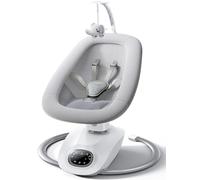 Momcozy CocoSway - Dondolo elettrico 3D-Motion per neonati e bambini, 6 modalità, 4 velocità, sedile girevole 180°, telecomando, lettini e altalene, 5 imbracature, 8 ninne, grigio