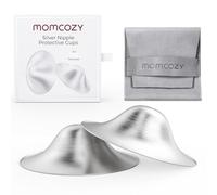 Momcozy - Coppe per allattamento in argento 999, design senza fori, protezioni per capezzoli in argento 999, essenziali per l'allattamento al seno, protezioni per capezzoli argentati per neonati,