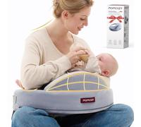 Momcozy Cuscino per allattamento al seno, ergonomico, comfort e sostegno, originale, per taglie forti, con recinzione di sicurezza pionieristica per un'allattamento più facile e sano, adatto a tutti