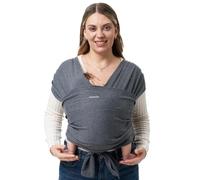 Momcozy Fascia per neonati - Anello facile da indossare - Fascia per il trasporto traspirante per mani libere - Marsupio regolabile da 3,6 kg a 15 kg (nero-grigio)