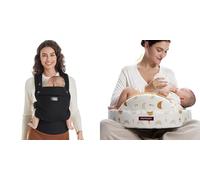 Momcozy Marsupio Neonato Ergonomico e Confortevole, Leggero e Facile da Indossare, 3,2-20 kg(3-24 mesi), Ideale per Genitori a Mani Libere,Cuscino per Allattamento con Sponde di Sicurezza, Memory Foam