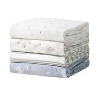 momcozy Mussole Neonato, 4 Pezzi, 2 Strati Traspiranti, 119,4 x 119,4 cm, Cotone Bambù Unisex, Stampa Coniglio