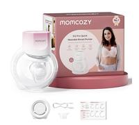 Momcozy S12 Pro Quick Tiralatte Elettrico a Mani Libere, Indossabile e Wireless con Flangia da 24mm DoubleFit™, 3 Modalità e 9 Livelli, Display Intelligente, Portatile, 1 Pezzo, Rosa