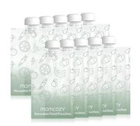 Momcozy Sacchetti Riutilizzabili per Alimenti per Bambini, Plastica Senza BPA, Sicuri per Alimenti, Adatti al Congelatore, Ricaricabili per Salse di Mela, Yogurt e Purè, 10 pezzi, 3,4-4 oz
