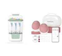 Momcozy Sterilizzatore e Asciugatrice per Biberon, Capacità 6 Biberon, Sterilizzatore Compatto 4 in 1 per Biberon,Momcozy Tiralatte a Mani Libere Mobile Flow | Aggiornamento M9, Controllo Elettrico e