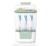 Momcozy Sterilizzatore e Asciugatrice per Biberon, Capacità 6 Biberon, Sterilizzatore Compatto 4 in 1 per Biberon, Parti per Tiralatte e Articoli Essenziali per Neonati, Stendibiancheria Incluso