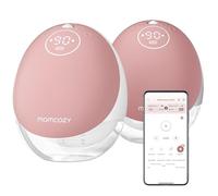 Momcozy Tiralatte a Mani Libere Mobile Flow | Aggiornamento M9, Controllo Elettrico e App, Multi-Modalità e 15 Livelli, Pompa Indossabile 24mm (2, Rosso)