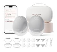 Momcozy Tiralatte a Mani Libere Mobile Flow | Aggiornamento M9, Controllo Elettrico e App, Multi-Modalità e 15 Livelli, Pompa Indossabile 24mm (2, Grigio)