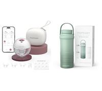 Momcozy Tiralatte Elettrico Indossabile M5 con AppTiralatte Indossabile Della Bocca del Bambino Flangia a Doppia Tenuta con 3 Modalità e 9 Livelli,Momcozy Refrigeratore portatile per latte materno per