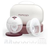 Momcozy Tiralatte Elettrico Indossabile M5, Tiralatte Indossabile Della Bocca del Bambino Flangia a Doppia Tenuta con 3 Modalità e 9 Livelli, Tiralatte Elettrico Portatile, 24mm (2, Rosso)