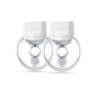 Momcozy Tiralatte elettrico indossabile, portatile, senza fili, aspirazione regolabile, flange morbide DoubleFit, display intelligente (24 mm, confezione da 2, bianco chiaro)