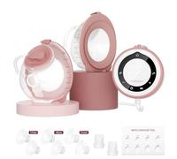 Momcozy Tiralatte Elettrico V1 Pro, Indossabile a Mani Libere e Portatile, 3 Modalità/Ritmi e 15 Livelli, Flangia DoubleFit Anti-Perdita, Rosso Cozy