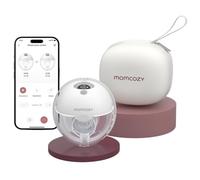 Momcozy M5 Smart Wearable Breast Pump - | Tiralatte a coppa | Controllo tramite app, senza fili, singolo, colore grigio