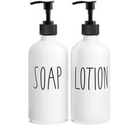 MOMEEMO Set di dispenser di sapone bianco da bagno, contiene dispenser di sapone per le mani e lozioni. Adatto per decorazioni in fattoria, accessori per il bagno (bianco)