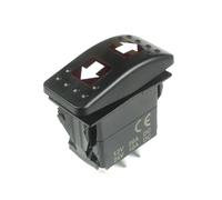 Momentanea Illuminato Rosso Interruttore a Bilanciere Su/Spento/Su W/Frecce Dpdt