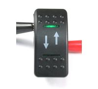 Momentanea Rocker Interruttore Dpdt ,20A 12vdc,Illuminato Verde Lenti Fino / Giù