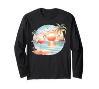 Momenti tranquilli di Flamingo Sunset Paradise Maglia a Manica